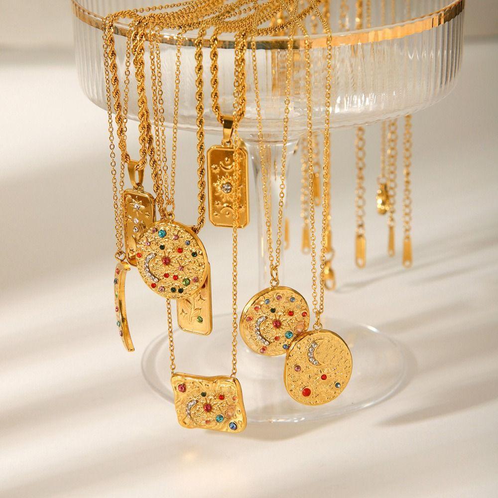 Waterproof Geometric Necklace Stainless Steel Rhinestone Necklace New Sun Moon Necklace Style 6
Waterproof Geometric Necklace Stainless Steel Rhinestone Necklace New Sun Moon Necklace Style 6