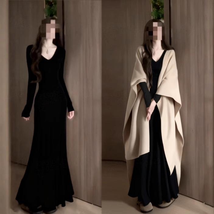 Black Lotus V-Neck Fish Tail Knit Dress: Women s Slim-Fit Autumn/Winter Long Skirt Small
Black Lotus V-Neck Fish Tail Knit Dress: Women s Slim-Fit Autumn/Winter Long Skirt Small