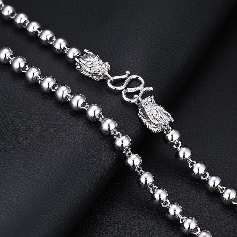 Men s Sterling Silver Dragon Head Bead Necklace - Versatile, Thick Style Sweater Chain 4MM thickness, 45cm length, approx. 13.3g
Men s Sterling Silver Dragon Head Bead Necklace - Versatile, Thick Style Sweater Chain 4MM thickness, 45cm length, approx. 13.3g