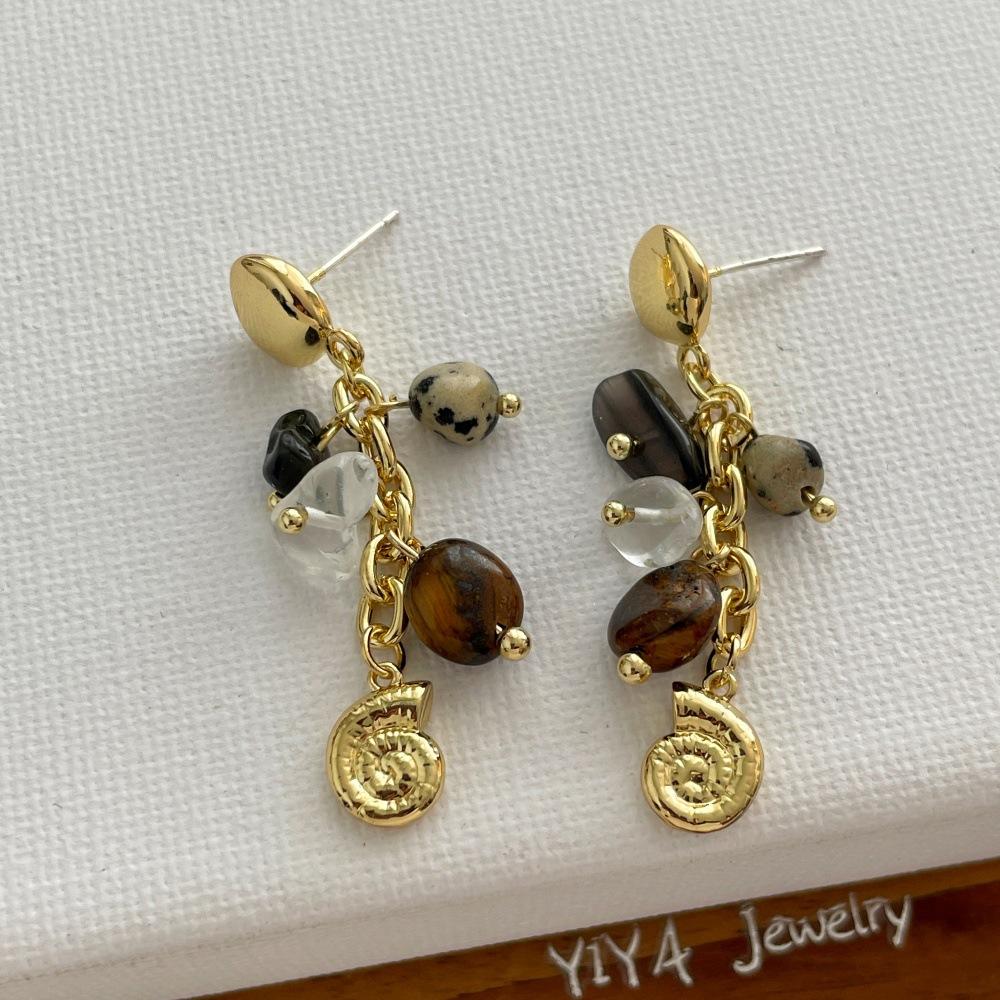 Women Vintage Dangle Earrings Gold Plated Alloy Irregular Natural Tiger Eye Stone Long Chain Tassel Everyday Fashion Jewelry
Women Vintage Dangle Earrings Gold Plated Alloy Irregular Natural Tiger Eye Stone Long Chain Tassel Everyday Fashion Jewelry