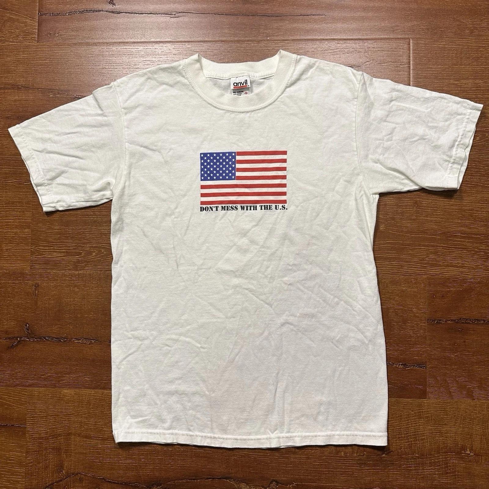 Винтажная футболка Dont Mess With The US Мужская S Белая Не Паникуй Америка США VTG 2XL
Винтажная футболка Dont Mess With The US Мужская S Белая Не Паникуй Америка США VTG 2XL
