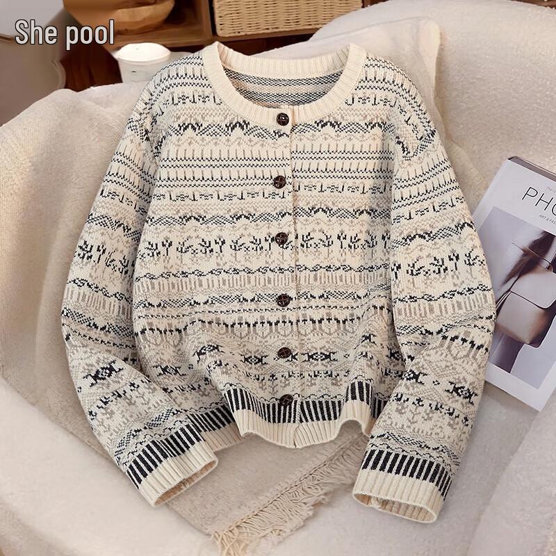 Women s Fair Isle Jacquard Knit Cardigan One Size
Women s Fair Isle Jacquard Knit Cardigan One Size