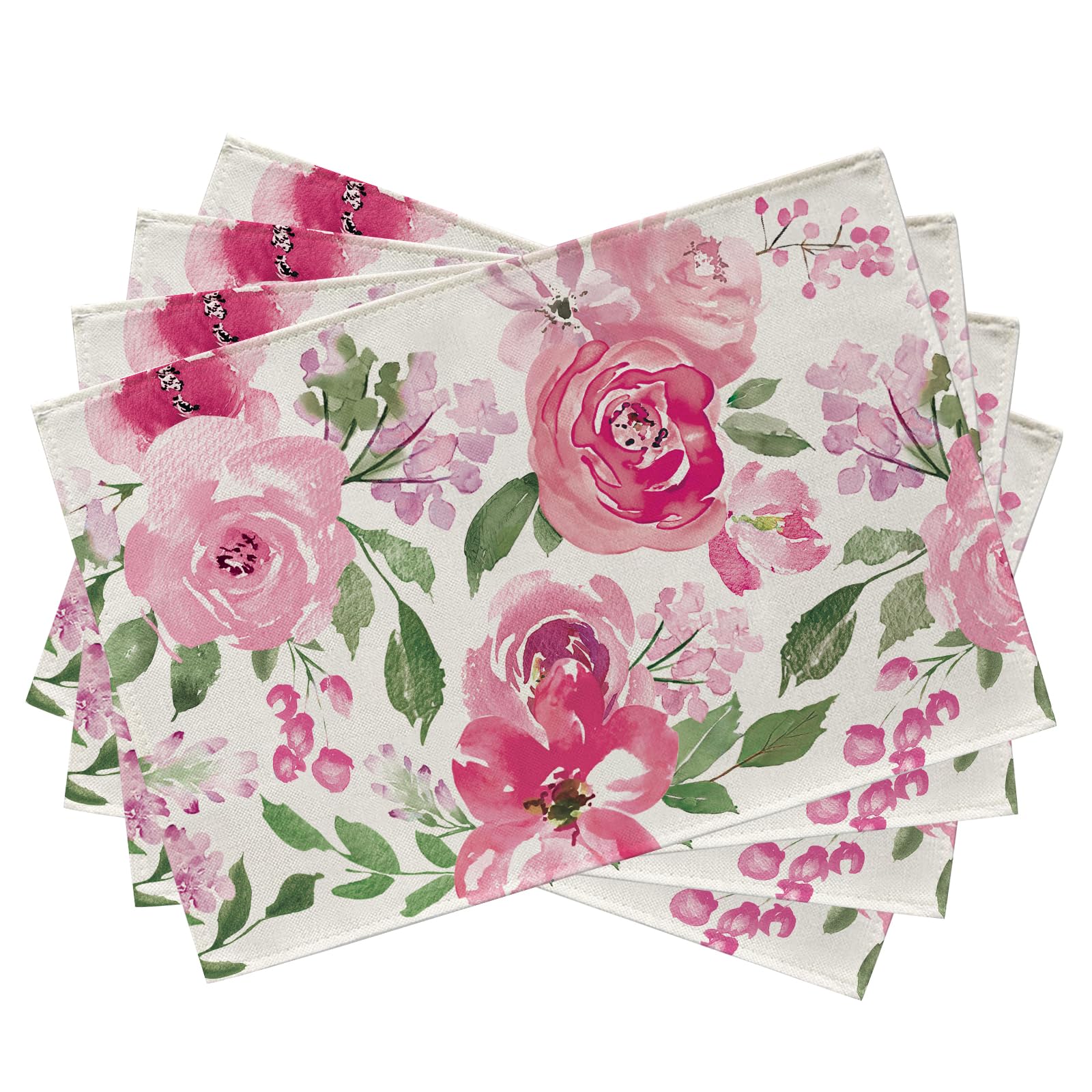 Spring Summer Floral Flower Placemats Set of 4, Watercolor Peony Leaves Dining Table Place Mats, Seasonal Kitchen Decor Home Decoration 12 x 18 4Pcs-12 X18
Spring Summer Floral Flower Placemats Set of 4, Watercolor Peony Leaves Dining Table Place Mats, Seasonal Kitchen Decor Home Decoration 12 x 18 4Pcs-12 X18
