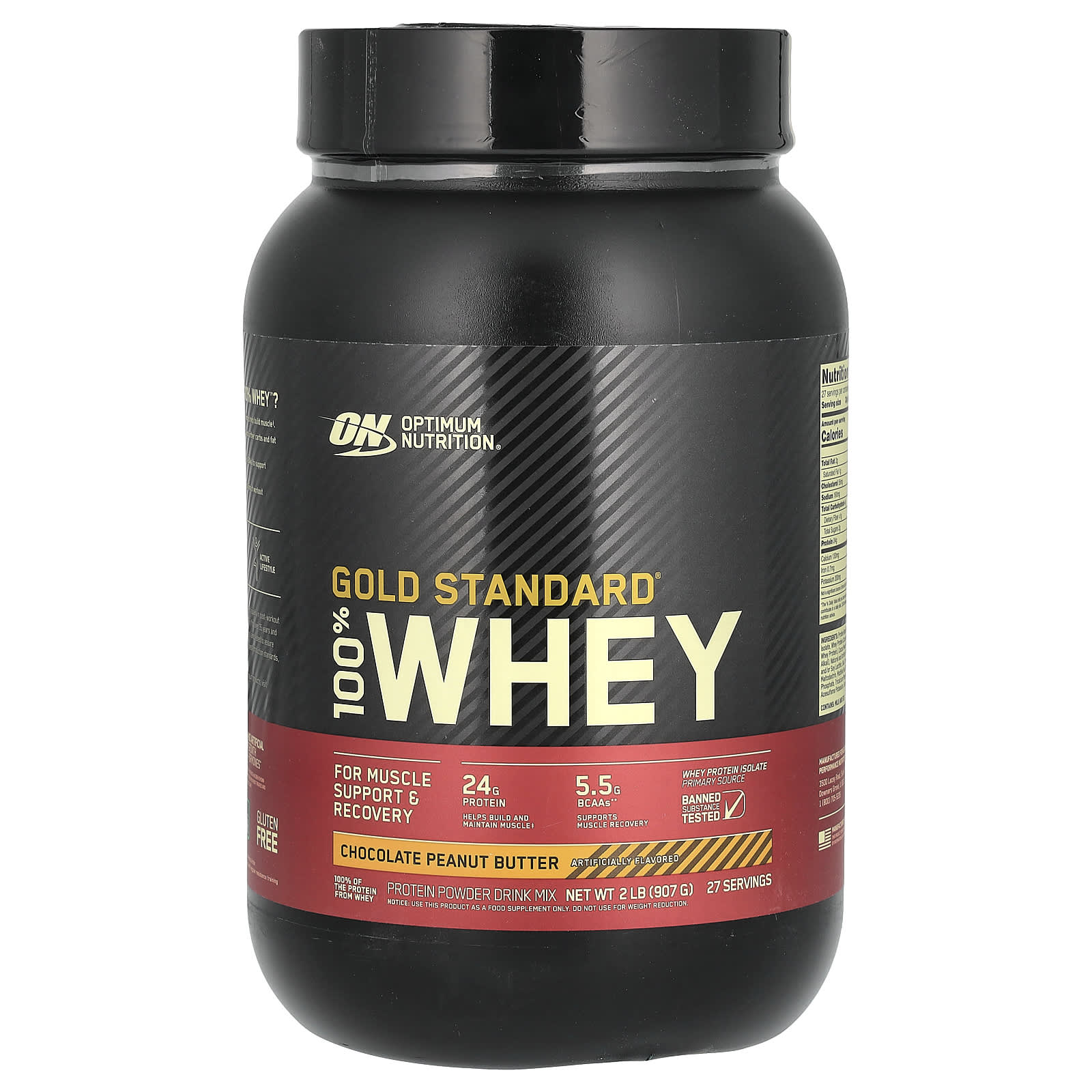 Optimum Nutrition, Gold Standard 100% Whey, Chocolate Peanut Butter, 2 lbs (907 g)
Optimum Nutrition, Gold Standard 100% Whey, Chocolate Peanut Butter, 2 lbs (907 g)