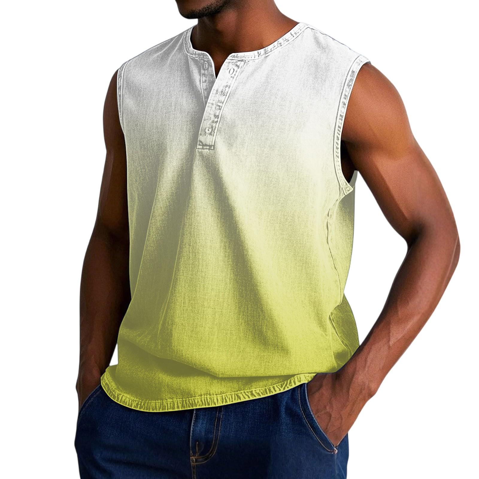 Мужская состаренная рубашка без рукавов с градиентным принтом XXXL жёлтый
Мужская состаренная рубашка без рукавов с градиентным принтом XXXL жёлтый