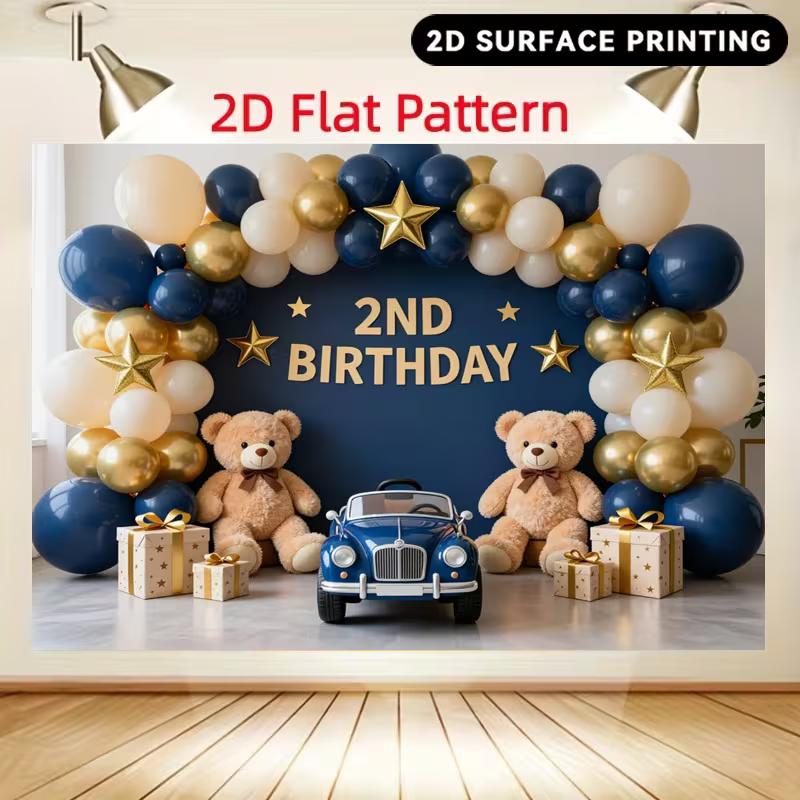 2D Toddler 2nd Birthday Backdrop with Navy Blue, Gold & Cream Balloons 47.2x31.5inch/120*80cm
2D Toddler 2nd Birthday Backdrop with Navy Blue, Gold & Cream Balloons 47.2x31.5inch/120*80cm