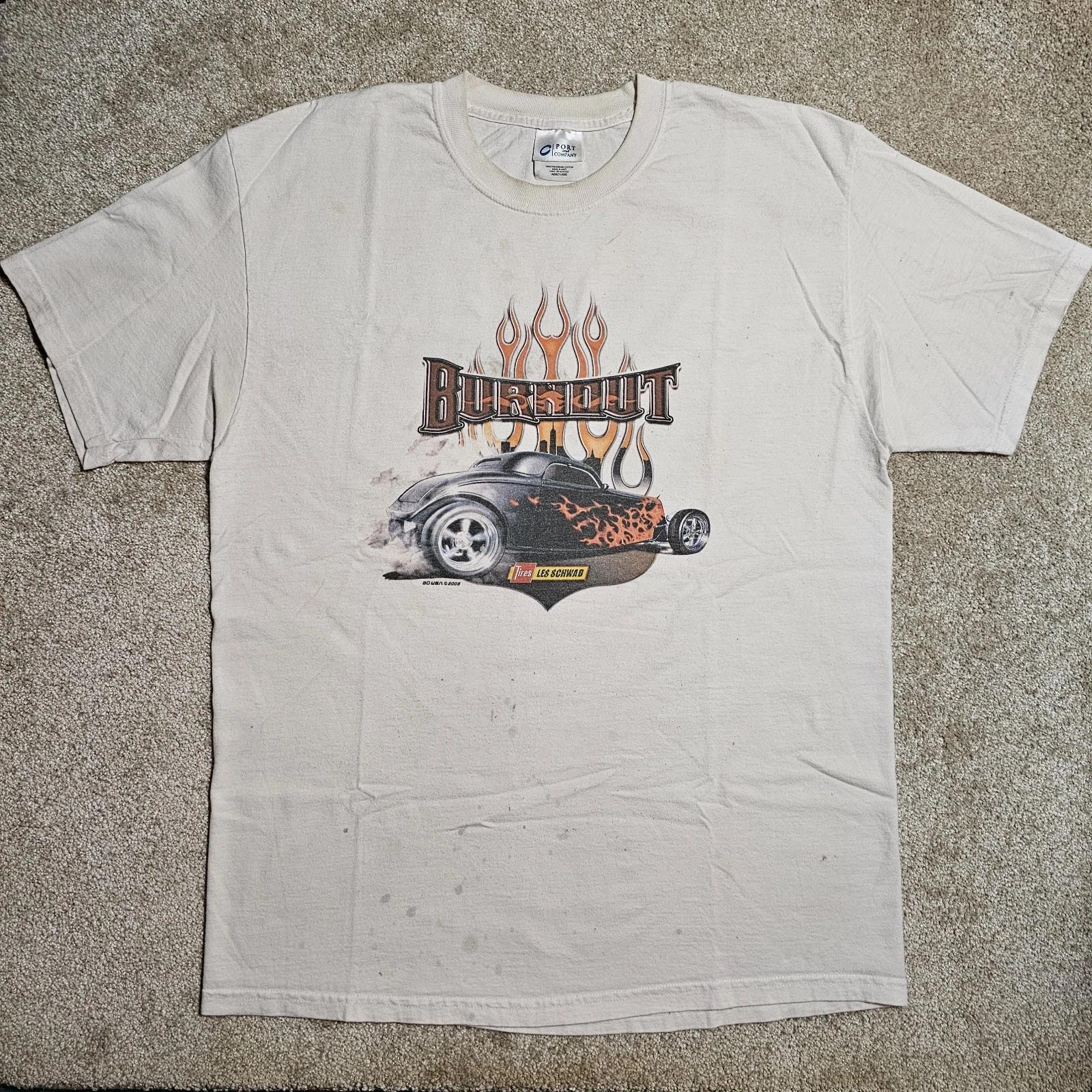 Vintage Y2k Thrashed Hot Rod Burnout T-shirt Mens L Les Schwab Tires Grunge Punk S
Vintage Y2k Thrashed Hot Rod Burnout T-shirt Mens L Les Schwab Tires Grunge Punk S