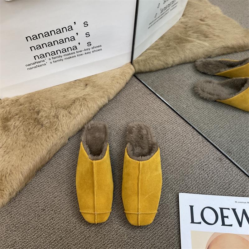 Премиум-туфли Lazy Muller с квадратной головкой и глубоким ртом, плюшевые теплые полутапочки Baotou с плоской подошвой, женская верхняя одежда 35 жёлтый
Премиум-туфли Lazy Muller с квадратной головкой и глубоким ртом, плюшевые теплые полутапочки Baotou с плоской подошвой, женская верхняя одежда 35 жёлтый
