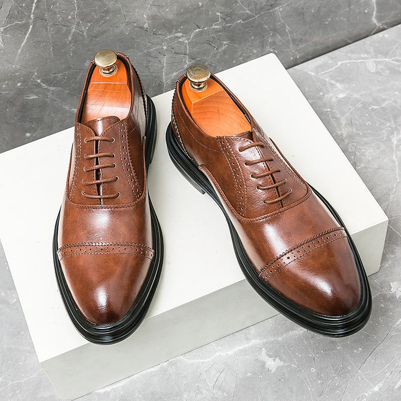 New foreign trade low-top men s British leather shoes fashion pointed business dress youth leather shoes leather shoes 38
New foreign trade low-top men s British leather shoes fashion pointed business dress youth leather shoes leather shoes 38