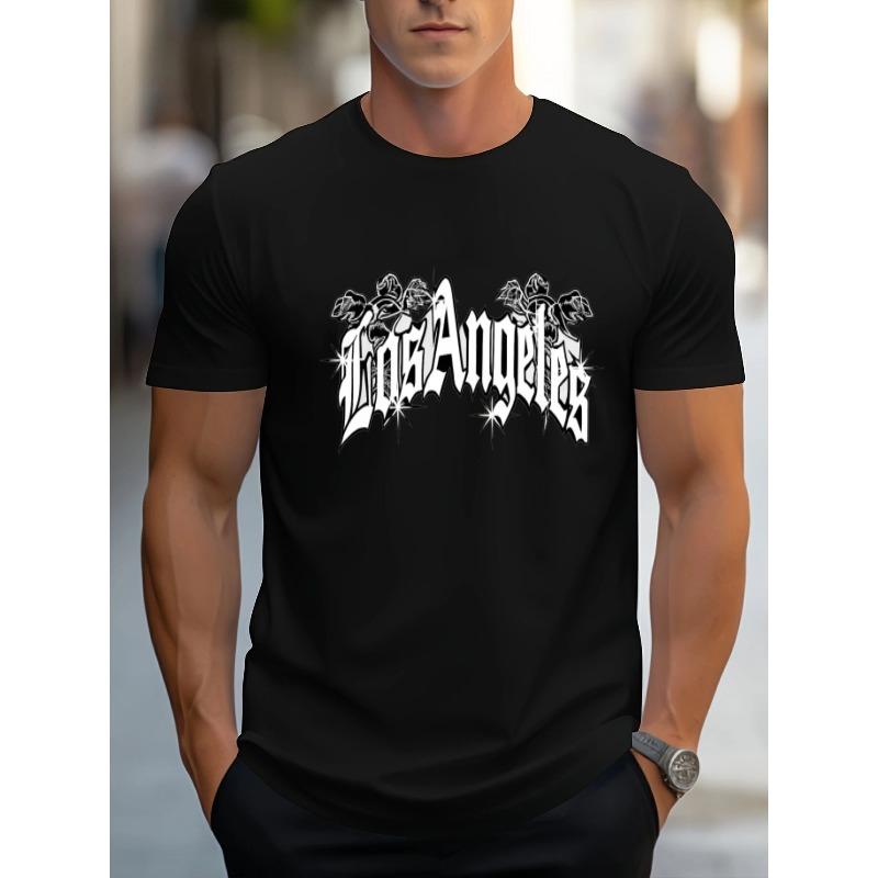 European sizes Men s Dark Blue Crew Neck T - Shirt with Los Angeles Graphic Design - Stylized Wings/Ornate Elements, Casual Outdoor Urban Fit 4XL чорний
European sizes Men s Dark Blue Crew Neck T - Shirt with Los Angeles Graphic Design - Stylized Wings/Ornate Elements, Casual Outdoor Urban Fit 4XL чорний