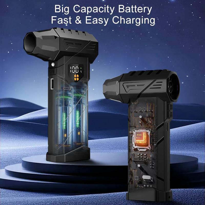 2026 New 680000RPM Powerful Air Blower Cordless Turbo Jet Fan USB Rechargeable High-Speed Blower 70m/s for Car/PC/Keyboard/Snow/Leaf чорний
2026 New 680000RPM Powerful Air Blower Cordless Turbo Jet Fan USB Rechargeable High-Speed Blower 70m/s for Car/PC/Keyboard/Snow/Leaf чорний