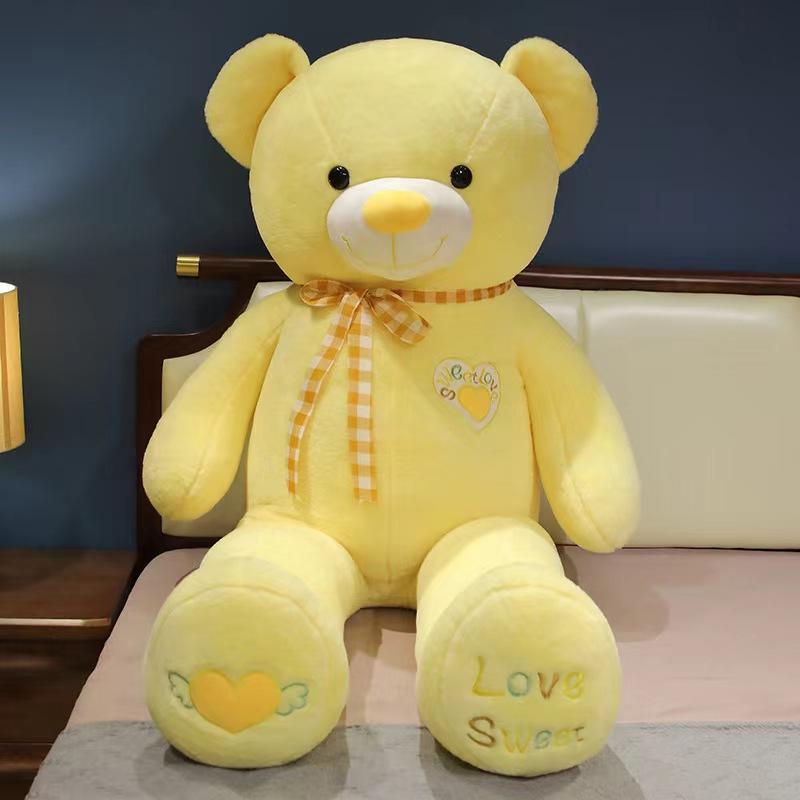 New teddy bear doll plush toy big bear throw pillow ribbon bear hug bear children s gift Valentine s Day Total length 80cm
New teddy bear doll plush toy big bear throw pillow ribbon bear hug bear children s gift Valentine s Day Total length 80cm