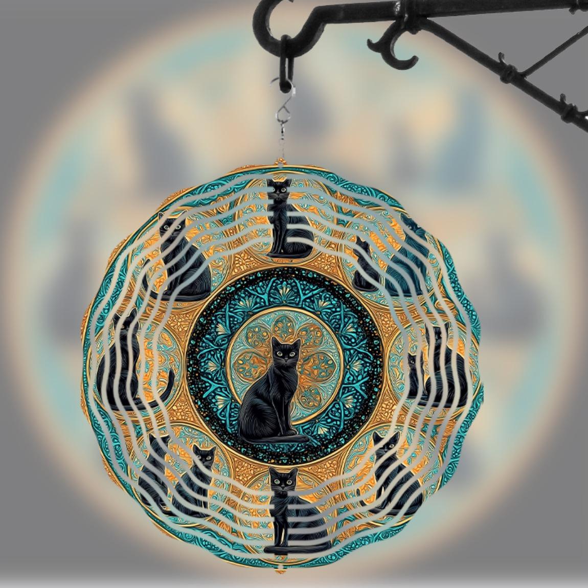 Hanging Wind Chime with Cat Design Teal and Golden Metal Garden Decor 360 Hook for Easy Hanging Perfect for Spring Summer Fall Balcony or Patio 01A
Hanging Wind Chime with Cat Design Teal and Golden Metal Garden Decor 360 Hook for Easy Hanging Perfect for Spring Summer Fall Balcony or Patio 01A