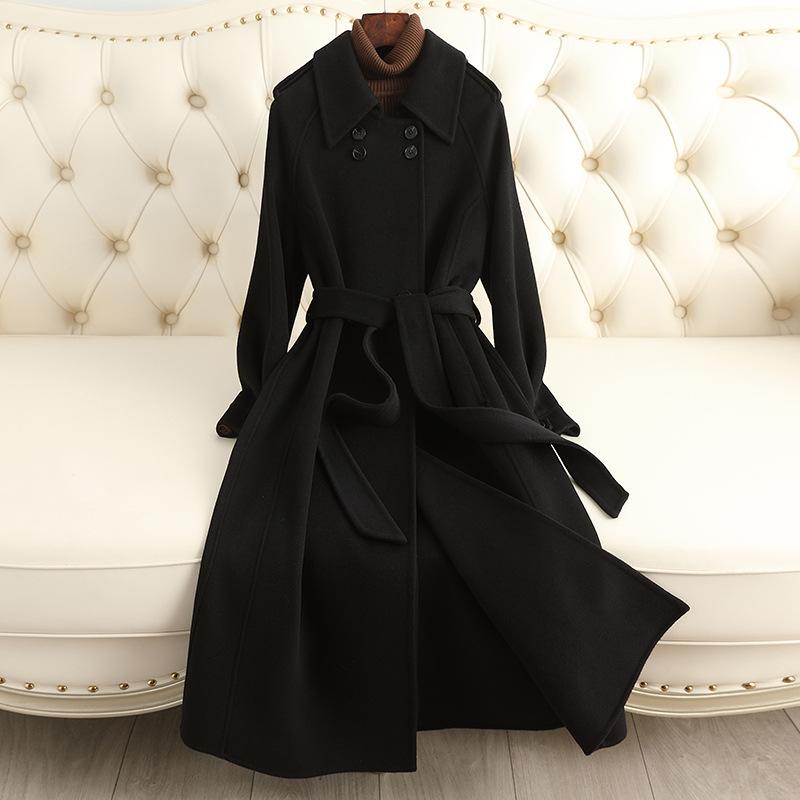 Double-sided woolen cashmere coat for women s autumn and winter new over-the-knee temperament fashionable high-end woolen coat S чорний
Double-sided woolen cashmere coat for women s autumn and winter new over-the-knee temperament fashionable high-end woolen coat S чорний