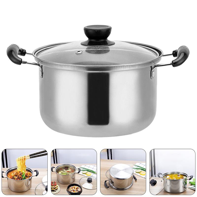 Double Ear Stainless Steel Kitchen Cookware Steamers Saucepan Glass Cover Stock Pot Soup Pan Household Cooking Pot срібний
Double Ear Stainless Steel Kitchen Cookware Steamers Saucepan Glass Cover Stock Pot Soup Pan Household Cooking Pot срібний