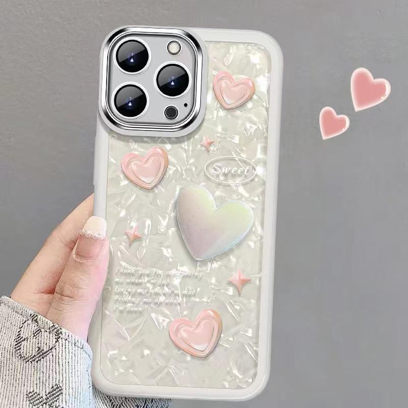 For iPhone 13 Pro Cell Phone Cover Heart Decor TPU Phone Case Anti-Scratch Shell with Hand Strap A
For iPhone 13 Pro Cell Phone Cover Heart Decor TPU Phone Case Anti-Scratch Shell with Hand Strap A
