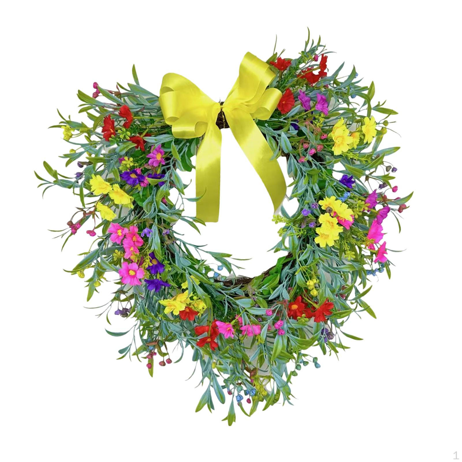 Wreath with Artificial Flower Garland And Butterfly Bow. Decorative Door for Hanging, жовтий
Wreath with Artificial Flower Garland And Butterfly Bow. Decorative Door for Hanging, жовтий