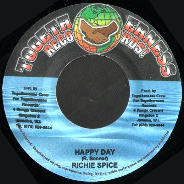7inch Record RICHIE SPICE - Happy Day NONE Togetherness Re 2004 Jamaica Reggae, Ska & Dub Used
7inch Record RICHIE SPICE - Happy Day NONE Togetherness Re 2004 Jamaica Reggae, Ska & Dub Used