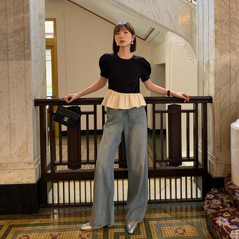 NEWOPEN 2024 Summer French Hepburn Style Puff Sleeve Top - Elegant Waist Design, S1185 Small чорний
NEWOPEN 2024 Summer French Hepburn Style Puff Sleeve Top - Elegant Waist Design, S1185 Small чорний