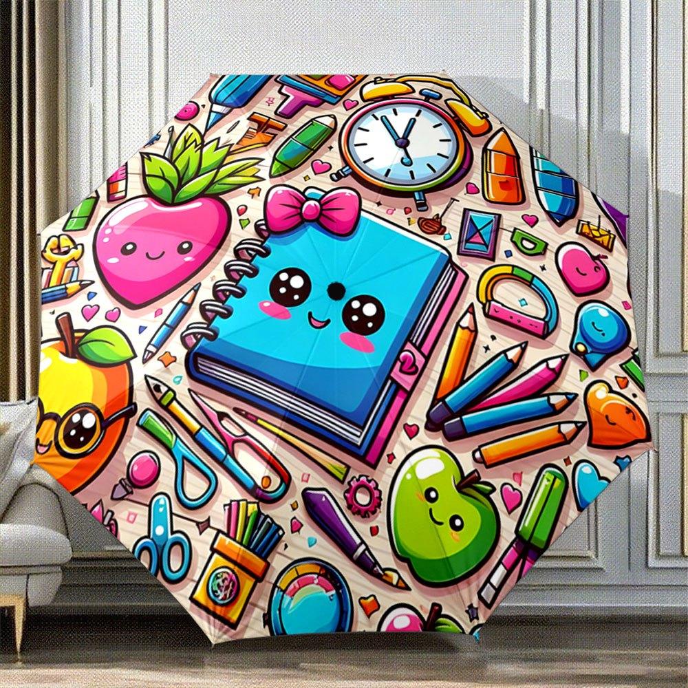 -Themed Folding Umbrella with Cute Pencil & Book Characters - Open/Close, 8-Rib Compact Portable Umbrella &, Colorful Supplies (as the picture,iron&8K)
-Themed Folding Umbrella with Cute Pencil & Book Characters - Open/Close, 8-Rib Compact Portable Umbrella &, Colorful Supplies (as the picture,iron&8K)