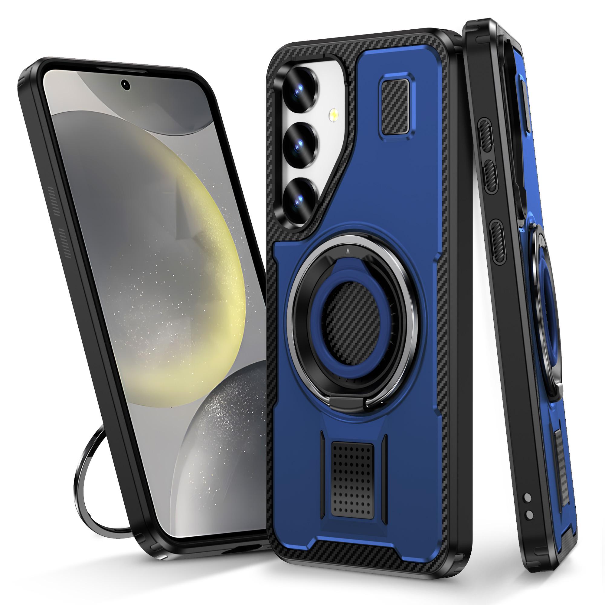 For Samsung Galaxy S25 Case TPU+PC Kickstand Phone Cover with Silicone Finger Strap Blue
For Samsung Galaxy S25 Case TPU+PC Kickstand Phone Cover with Silicone Finger Strap Blue