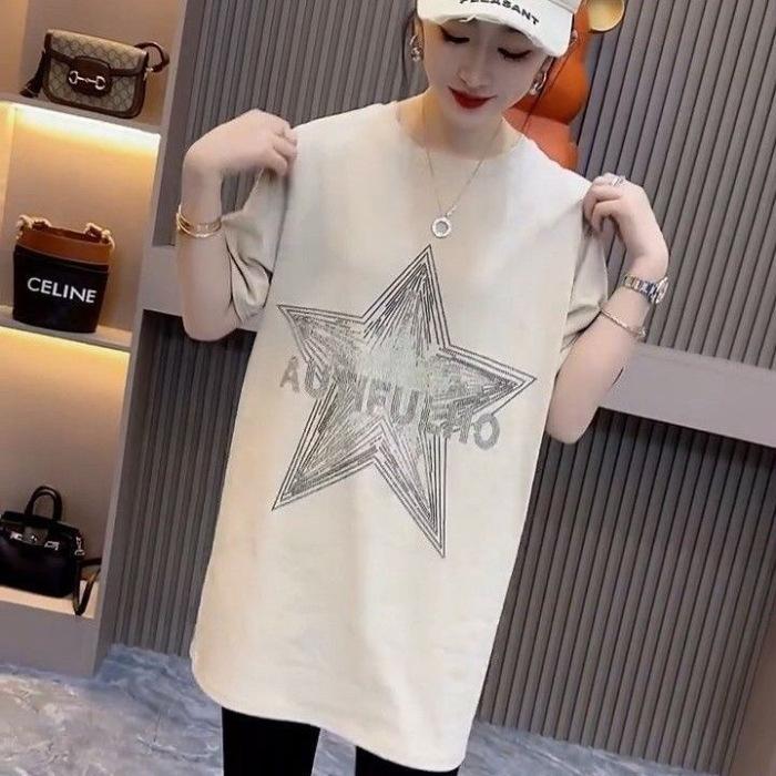 European Station Pentagram Hot Diamond Cotton Short Sleeve T-Shirt Women s Summer 2025 New Loose Medium and Long Top 3XL білий
European Station Pentagram Hot Diamond Cotton Short Sleeve T-Shirt Women s Summer 2025 New Loose Medium and Long Top 3XL білий
