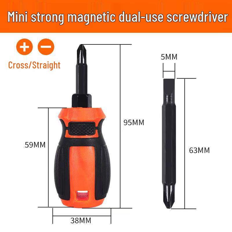 Мини отвертка с короткой ручкой и головкой-морковкой, с резиновой рукояткой, двухсторонняя Phillips и шлицевая.
Мини отвертка с короткой ручкой и головкой-морковкой, с резиновой рукояткой, двухсторонняя Phillips и шлицевая.