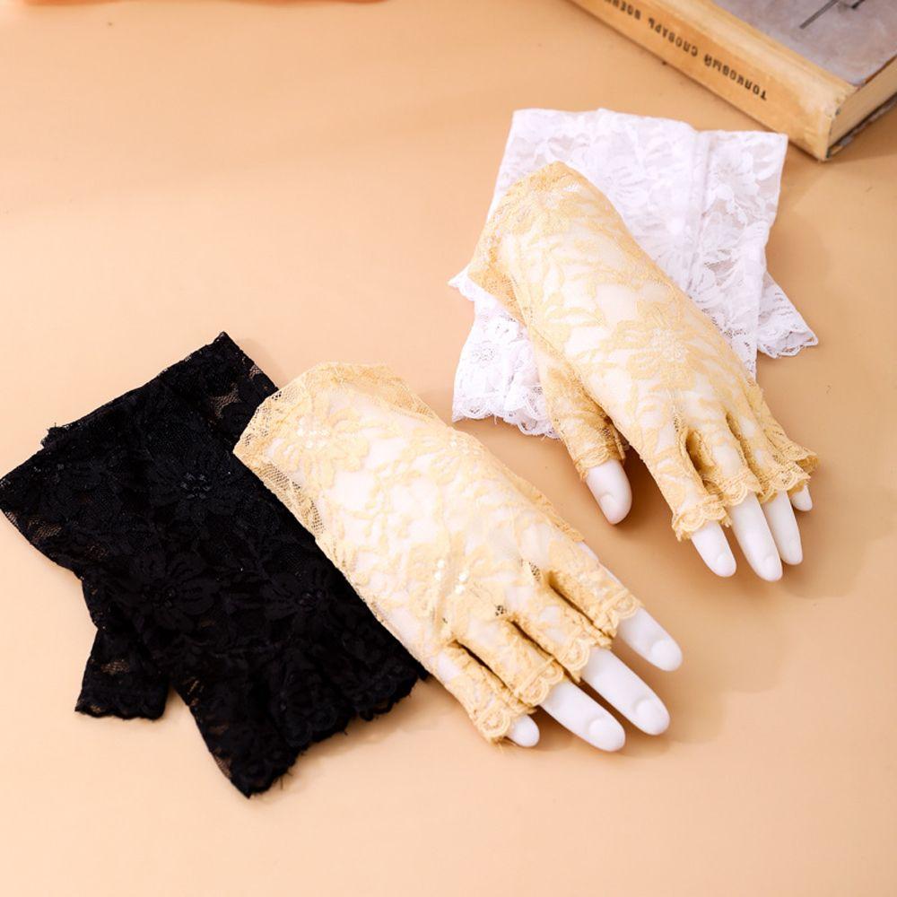 Dress Gloves Fashion Design Solid Color Women Lace Gloves Mesh Fingerless Gloves Bridal Gloves
Dress Gloves Fashion Design Solid Color Women Lace Gloves Mesh Fingerless Gloves Bridal Gloves