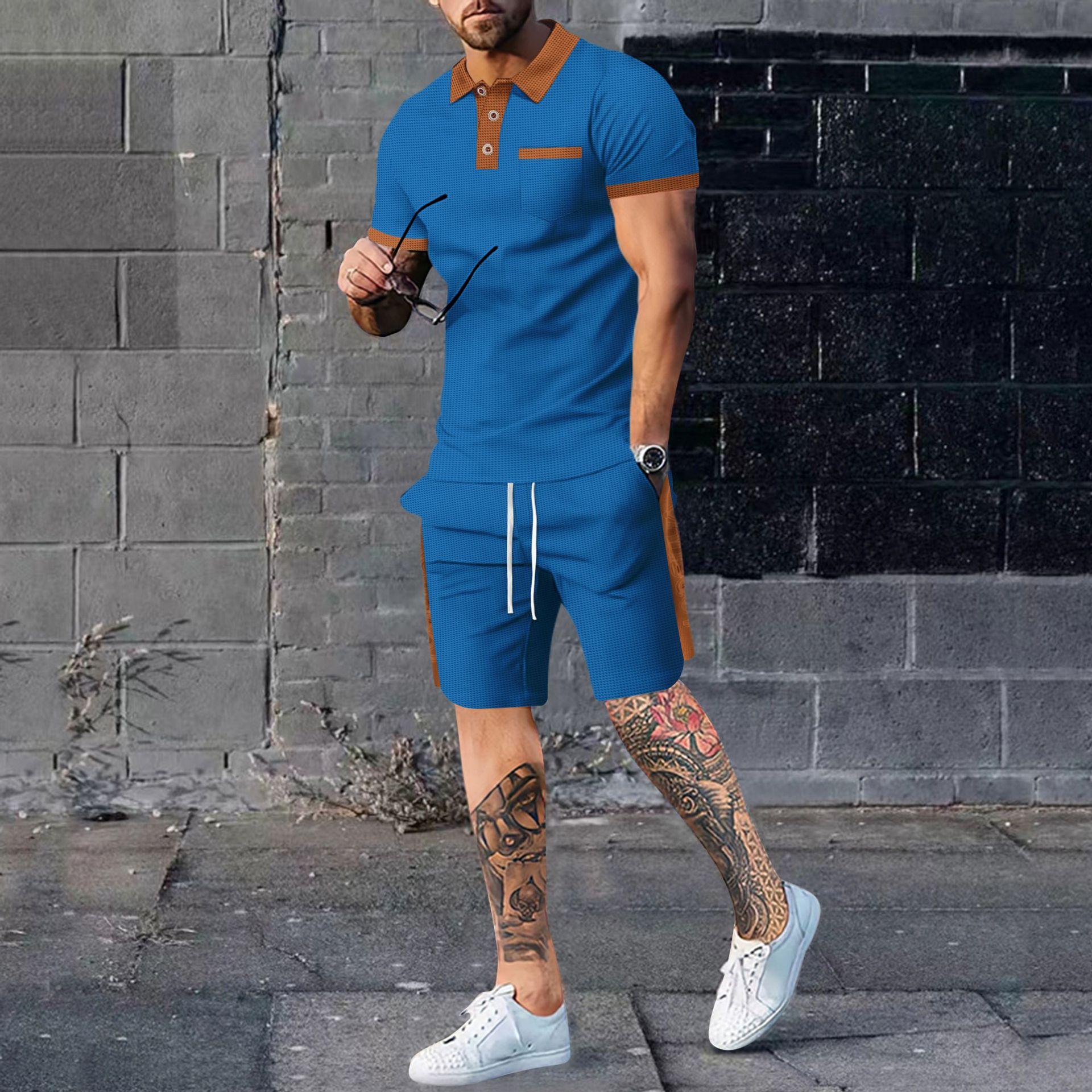 Men s Waffle Color Blocked Short Sleeved Shorts Casual Set XXXL синій
Men s Waffle Color Blocked Short Sleeved Shorts Casual Set XXXL синій