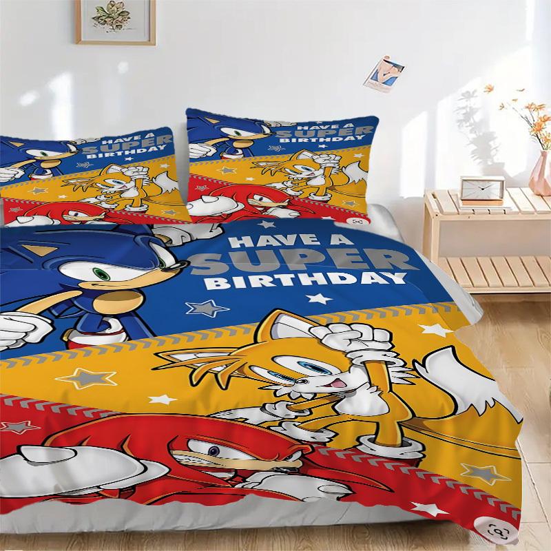3pcs Sonic the Hedgehog Bedding Set. Soft and Comfortable with No Core Included (1x Duvet Cover + 2x Pillow Covers) yy251010216 135x200cm
3pcs Sonic the Hedgehog Bedding Set. Soft and Comfortable with No Core Included (1x Duvet Cover + 2x Pillow Covers) yy251010216 135x200cm