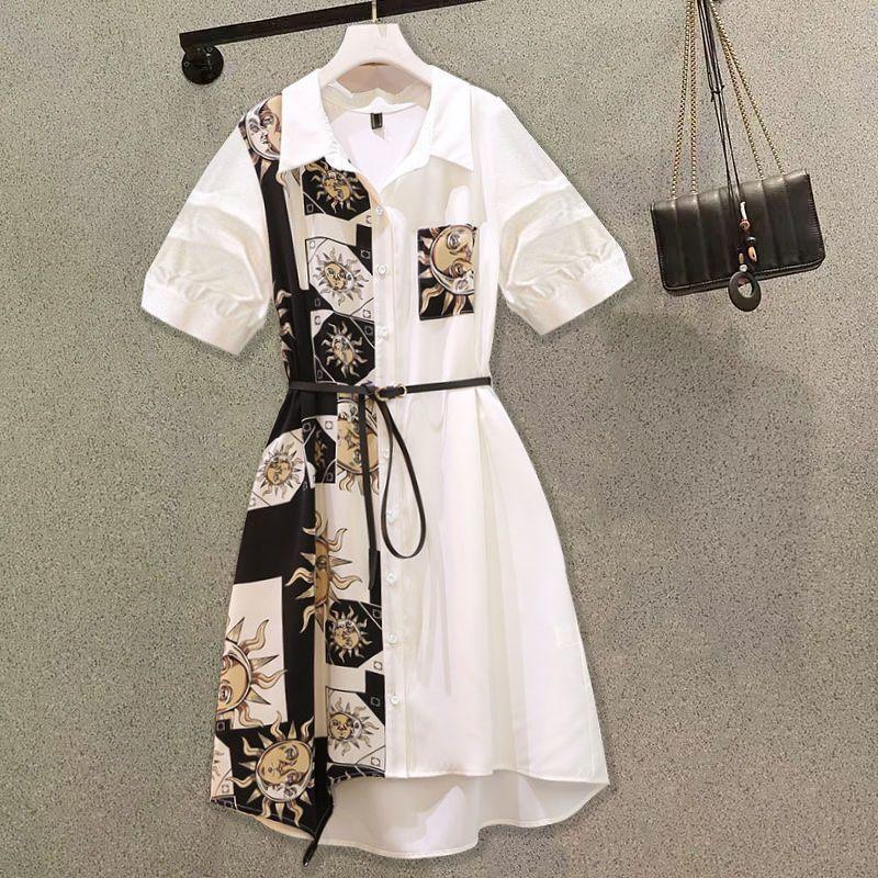 Vintage Print A-Line With Belt Loose Polo Neck Women s Dress Elegant Single-Breasted Knee Length Dresses For Women XXXXL білий
Vintage Print A-Line With Belt Loose Polo Neck Women s Dress Elegant Single-Breasted Knee Length Dresses For Women XXXXL білий