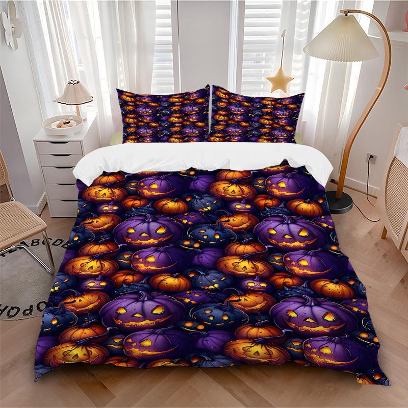 3pc Pumpkin Halloween Cover Set - 1 Quilt Cover + 2 Pillowcases, All Seasons Bedroom Setting, Perfect for Home087 135x200cm
3pc Pumpkin Halloween Cover Set - 1 Quilt Cover + 2 Pillowcases, All Seasons Bedroom Setting, Perfect for Home087 135x200cm