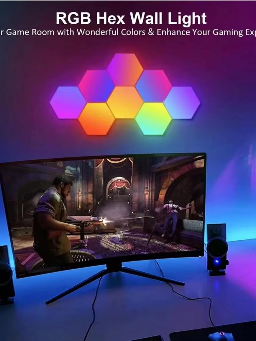 Інтелектуальна шестикутна настінна лампа RGB, що змінює колір, навколишнє нічне освітлення DYI Shape Music Rhythm APP Control для ігрової кімнати, спальні WIFI version
Інтелектуальна шестикутна настінна лампа RGB, що змінює колір, навколишнє нічне освітлення DYI Shape Music Rhythm APP Control для ігрової кімнати, спальні WIFI version