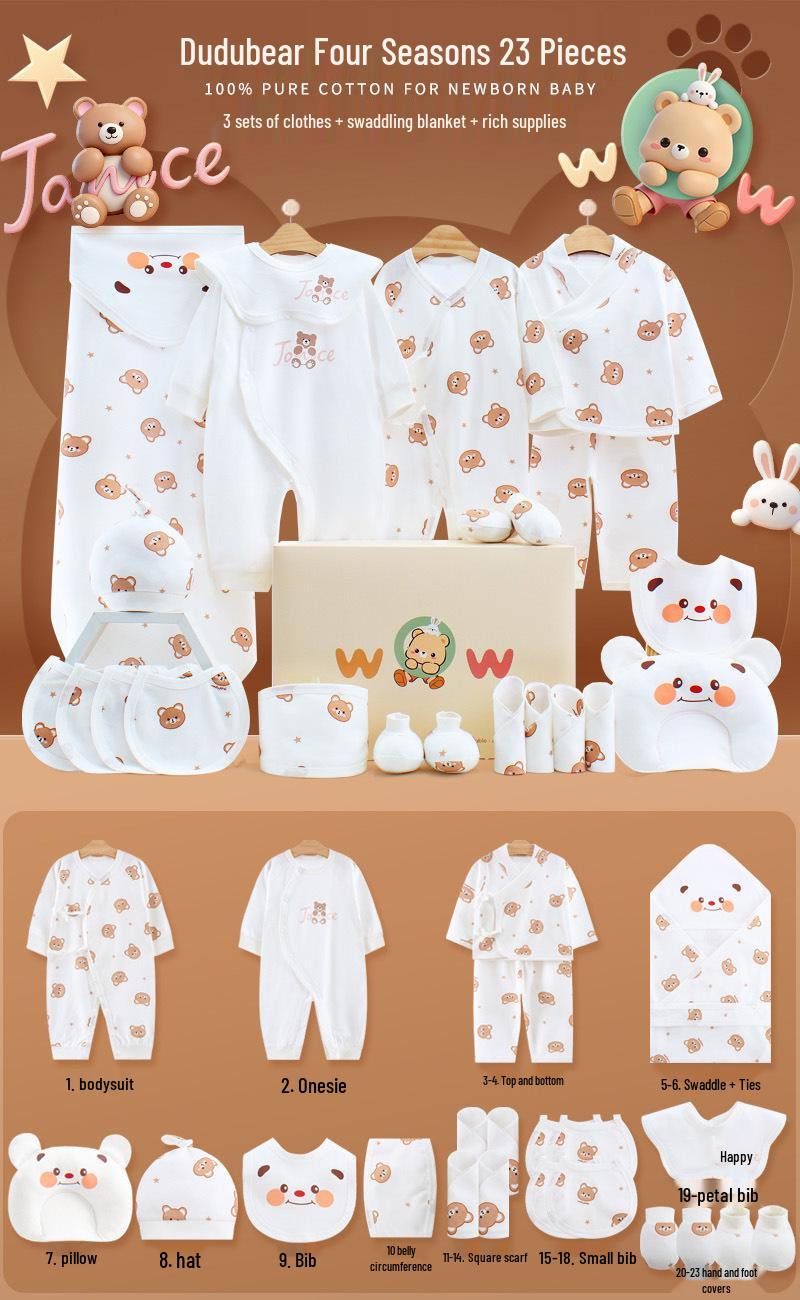 Newborn Pure Cotton Gift Box Set: Premium Baby Clothes for New Mothers Size 59
Newborn Pure Cotton Gift Box Set: Premium Baby Clothes for New Mothers Size 59