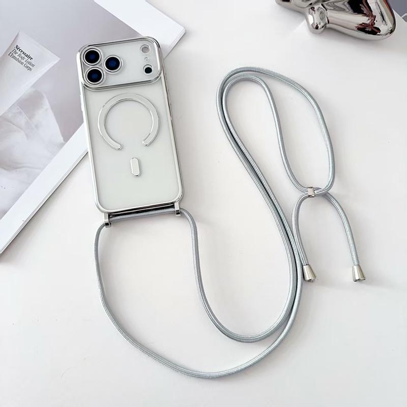New Plating Soft TPU Lanyard For Magsafe Magnetic Wireless Charging Transparent Phone Case For iPhone 17 Pro Max Air Back Cover iPhone17 Pro серебряный
New Plating Soft TPU Lanyard For Magsafe Magnetic Wireless Charging Transparent Phone Case For iPhone 17 Pro Max Air Back Cover iPhone17 Pro серебряный