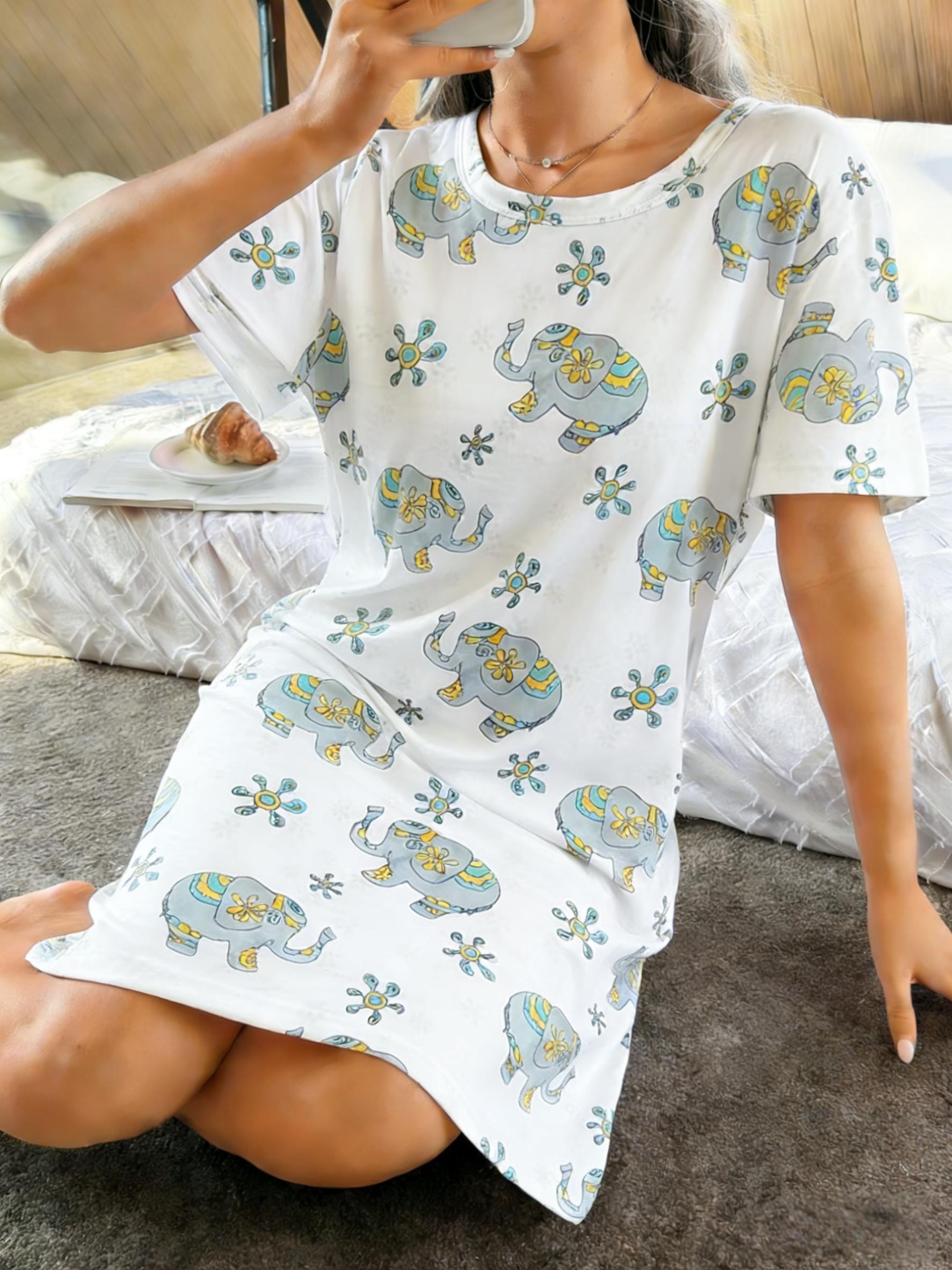 Spring and Autumn Women s Nightgown. Cute Cartoon Round Neck Printed Casual Pajamas. Floral Home Wear S дубильная кора
Spring and Autumn Women s Nightgown. Cute Cartoon Round Neck Printed Casual Pajamas. Floral Home Wear S дубильная кора