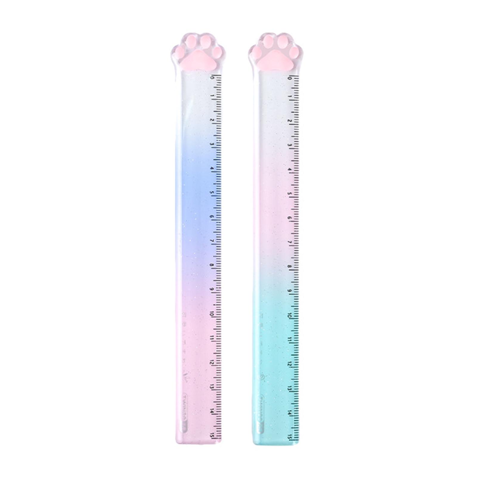 2 Pieces Cartoon Drawing Ruler Gradient Color Cat Paw Ruler Multifunctional Ruler Student Drawing Tool for Scrapbooking
2 Pieces Cartoon Drawing Ruler Gradient Color Cat Paw Ruler Multifunctional Ruler Student Drawing Tool for Scrapbooking