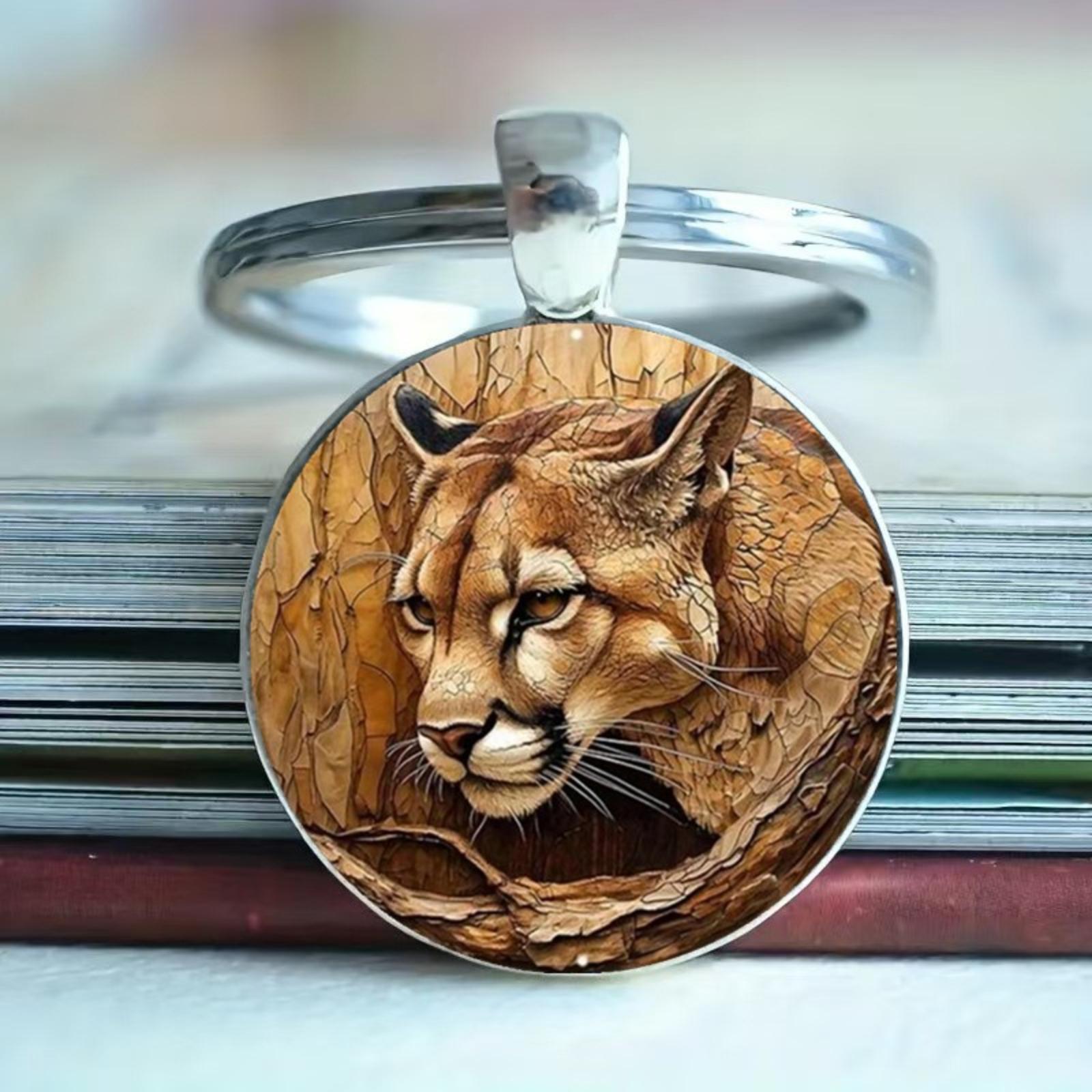 Round Glass Alloy Pendant Keychain with Cougar Design Durable Metal Frame and Clear Glass Cover for Everyday Use and Gift Purposes One Size
Round Glass Alloy Pendant Keychain with Cougar Design Durable Metal Frame and Clear Glass Cover for Everyday Use and Gift Purposes One Size