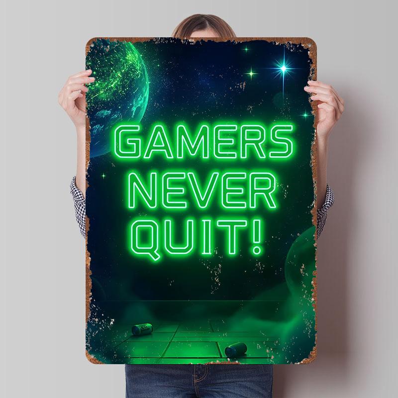 Gamers Never Quit Neon Sign Tinplate Poster Customized Wall Art Vintage Retro Metal Signs for Aesthetic Decoration Room Man Cave 7.9x11.8In(20x30cm)
Gamers Never Quit Neon Sign Tinplate Poster Customized Wall Art Vintage Retro Metal Signs for Aesthetic Decoration Room Man Cave 7.9x11.8In(20x30cm)