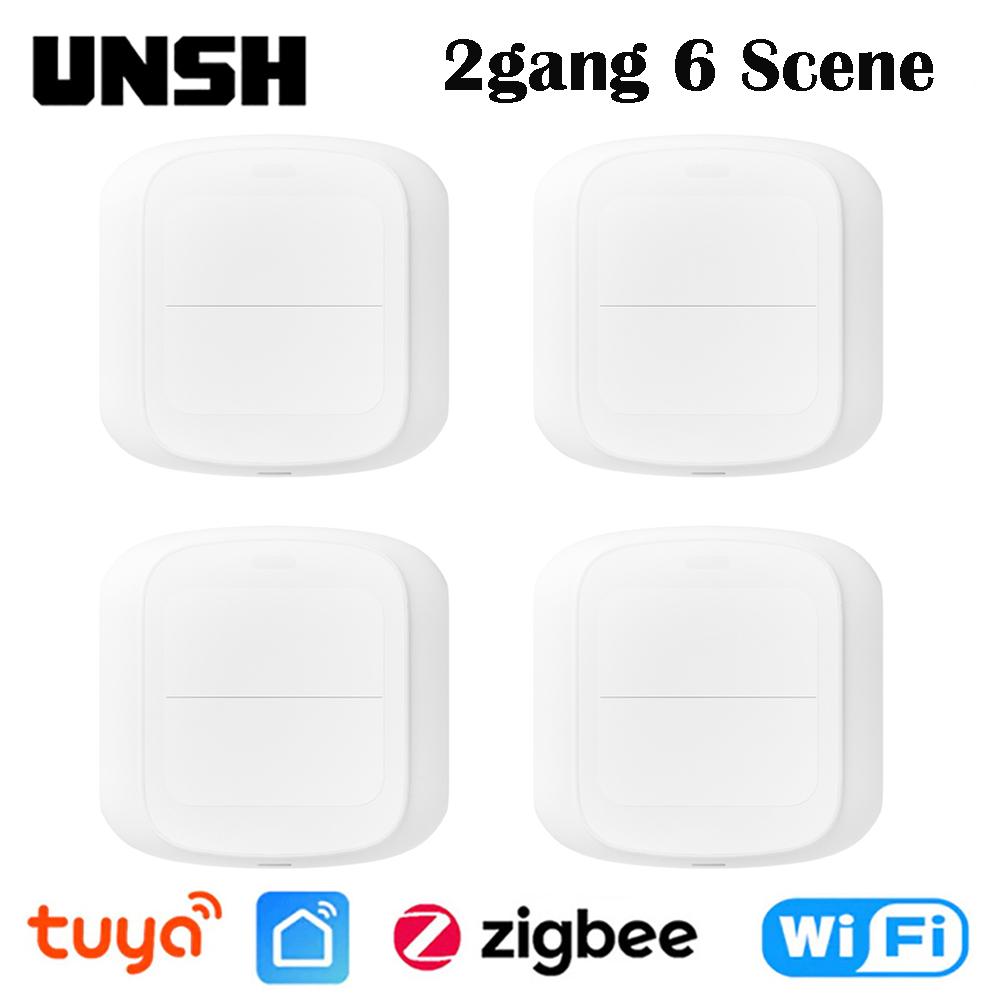 Смарт-переключатель Tuya WiFi/Zigbee, кнопочный переключатель, 2 группы, 6 сцен, беспроводной пульт дистанционного управления для умного дома, сценарий автоматизации
Смарт-переключатель Tuya WiFi/Zigbee, кнопочный переключатель, 2 группы, 6 сцен, беспроводной пульт дистанционного управления для умного дома, сценарий автоматизации