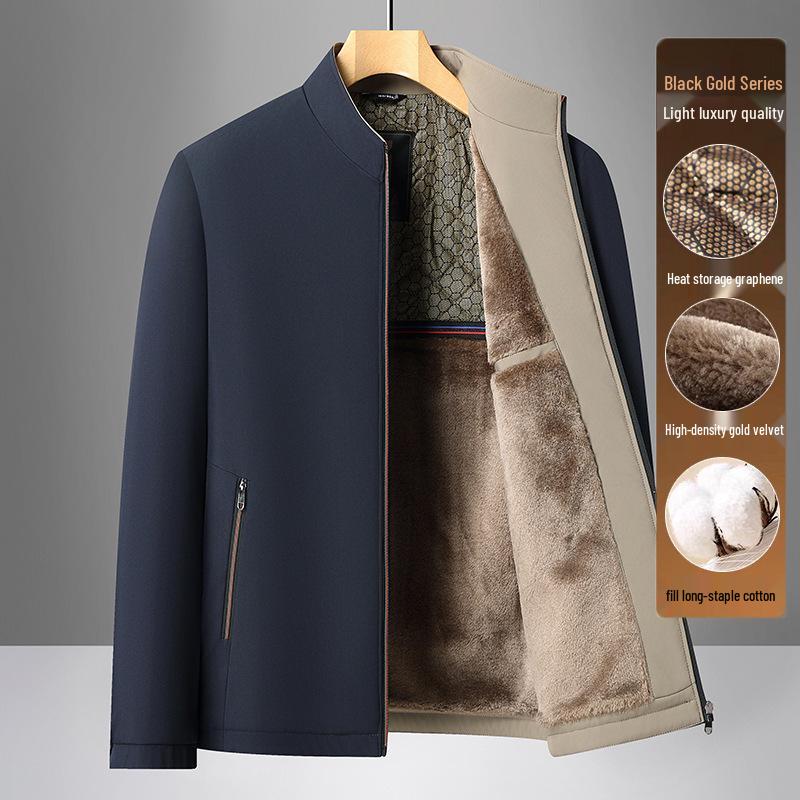 Fleece-Lined Cotton-Padded Jacket for Middle-Aged Men: Perfect for Autumn and Winter, Ideal as a Dad s Outfit Stand Collar-Navy-Fleece
Fleece-Lined Cotton-Padded Jacket for Middle-Aged Men: Perfect for Autumn and Winter, Ideal as a Dad s Outfit Stand Collar-Navy-Fleece