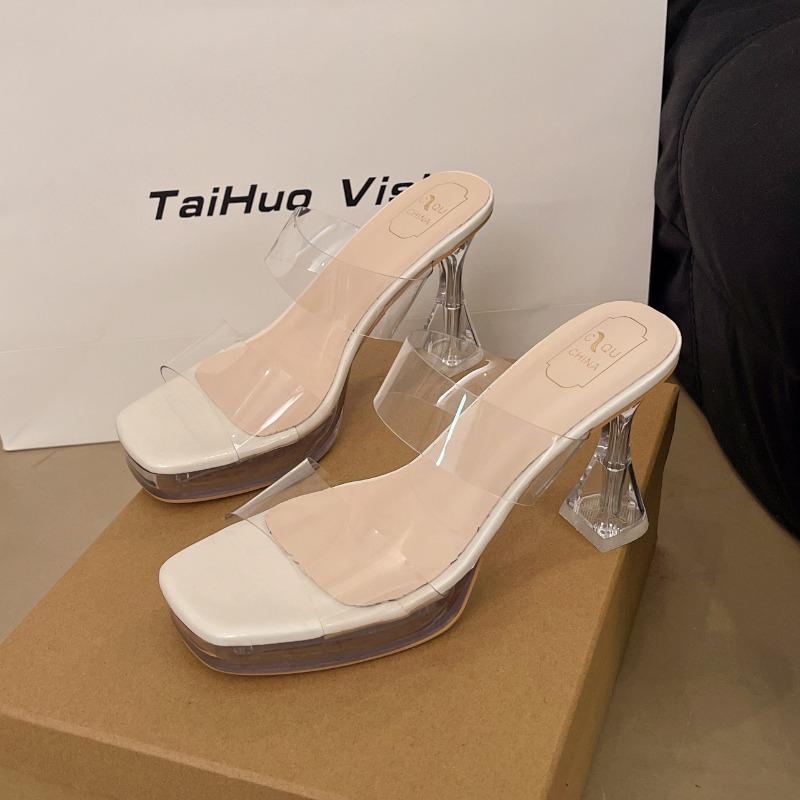 High heels women s summer new square head thin heel crystal transparent sandals one word with waterproof table slippers women 34
High heels women s summer new square head thin heel crystal transparent sandals one word with waterproof table slippers women 34