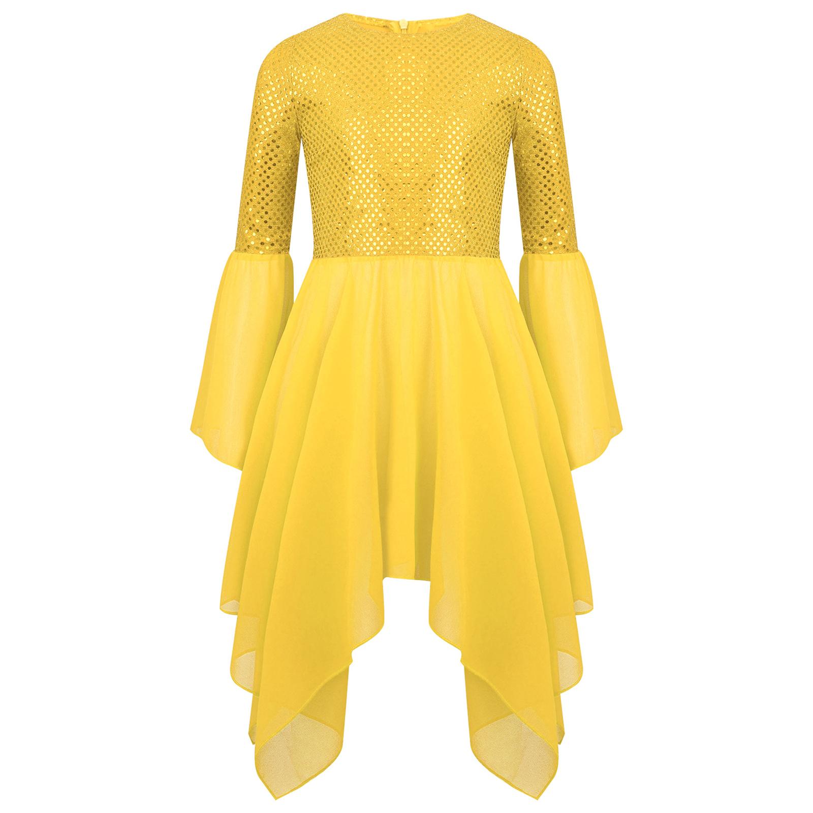 Платье для литургического танца для девочек, блестящие пайетки, пэчворк, круглый вырез, рукава-клеш, асимметричный подол, туника для выступлений 5-6 Years жёлтый
Платье для литургического танца для девочек, блестящие пайетки, пэчворк, круглый вырез, рукава-клеш, асимметричный подол, туника для выступлений 5-6 Years жёлтый