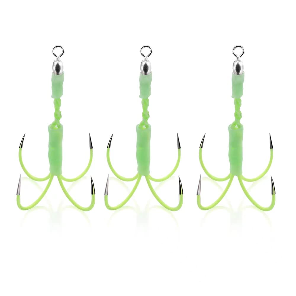 Yushinkan Fishing Tackle Hairtail Jig Assist Luminous Specification Wire Core Reinforced Assist PE Rear Hook Specification - Hooks, (2 Sizes) 3/6/10
Yushinkan Fishing Tackle Hairtail Jig Assist Luminous Specification Wire Core Reinforced Assist PE Rear Hook Specification - Hooks, (2 Sizes) 3/6/10