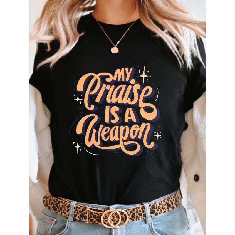 Womens My Praise Is Print Short Sleeve Crew Neck Summer Casual Tee 4XL чорний
Womens My Praise Is Print Short Sleeve Crew Neck Summer Casual Tee 4XL чорний