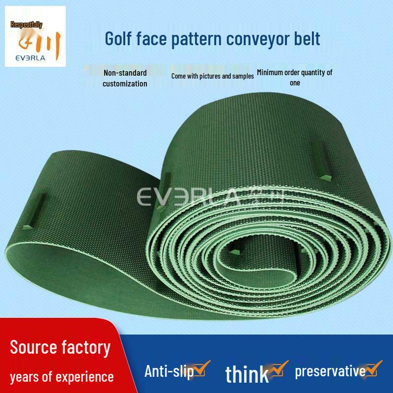Golf Surface Pattern Non-Slip Wear-Resistant PVC Conveyor Belt for Fruit and Vegetable Assembly Lines
Golf Surface Pattern Non-Slip Wear-Resistant PVC Conveyor Belt for Fruit and Vegetable Assembly Lines