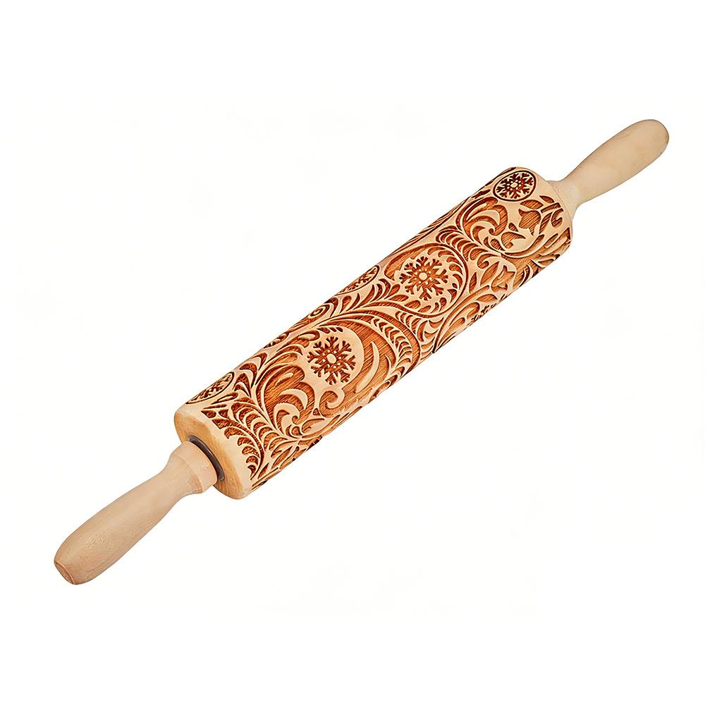Wooden Embossed Snowflake Pattern Rolling Pin for Decorative Baking
Wooden Embossed Snowflake Pattern Rolling Pin for Decorative Baking