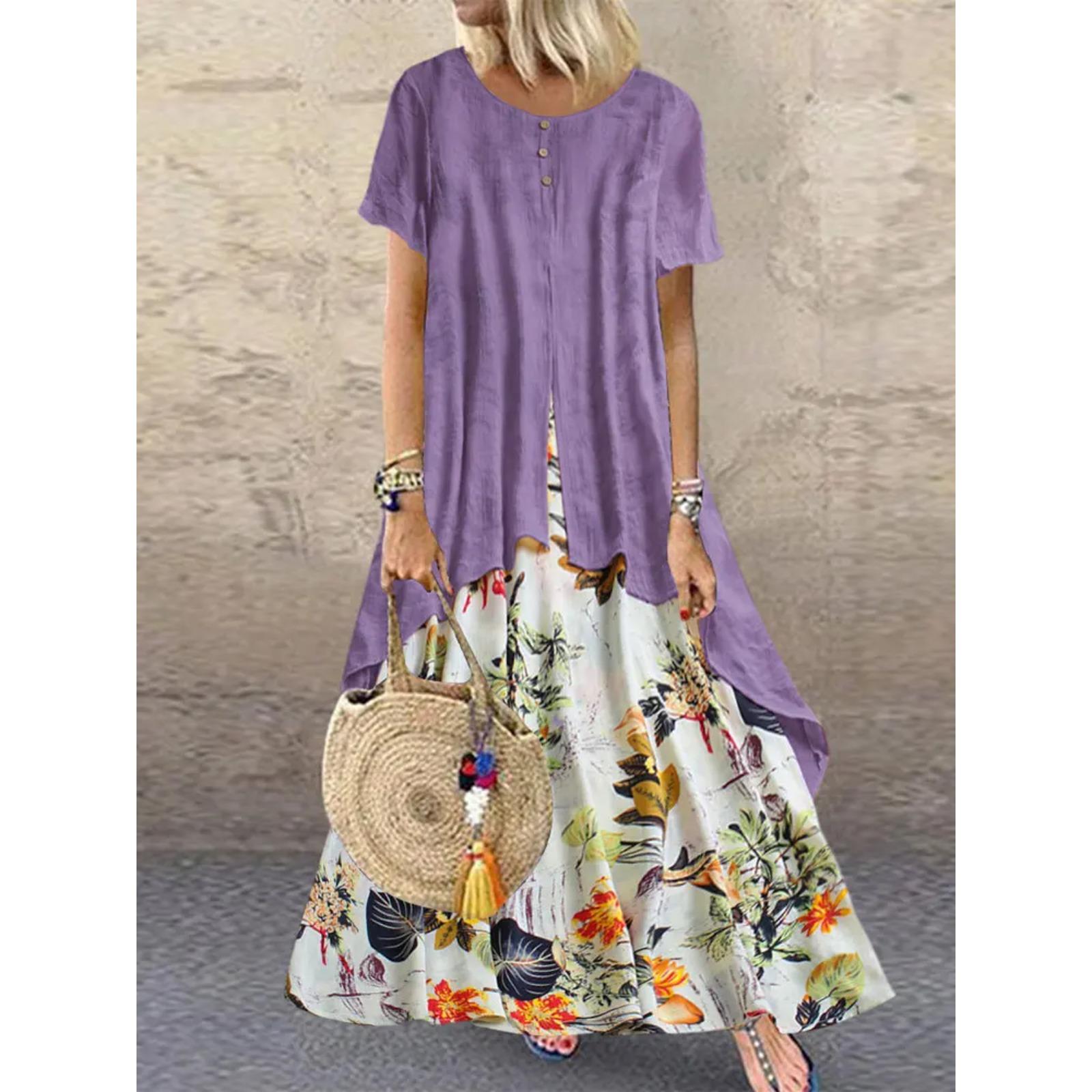 Women Boho Cotton Linen Dress Vintage Elegant Vestido Floral Baggy Short Sleeve Tunic Dress Summer Loose Sundress 5XL 5XL фіолетовий
Women Boho Cotton Linen Dress Vintage Elegant Vestido Floral Baggy Short Sleeve Tunic Dress Summer Loose Sundress 5XL 5XL фіолетовий