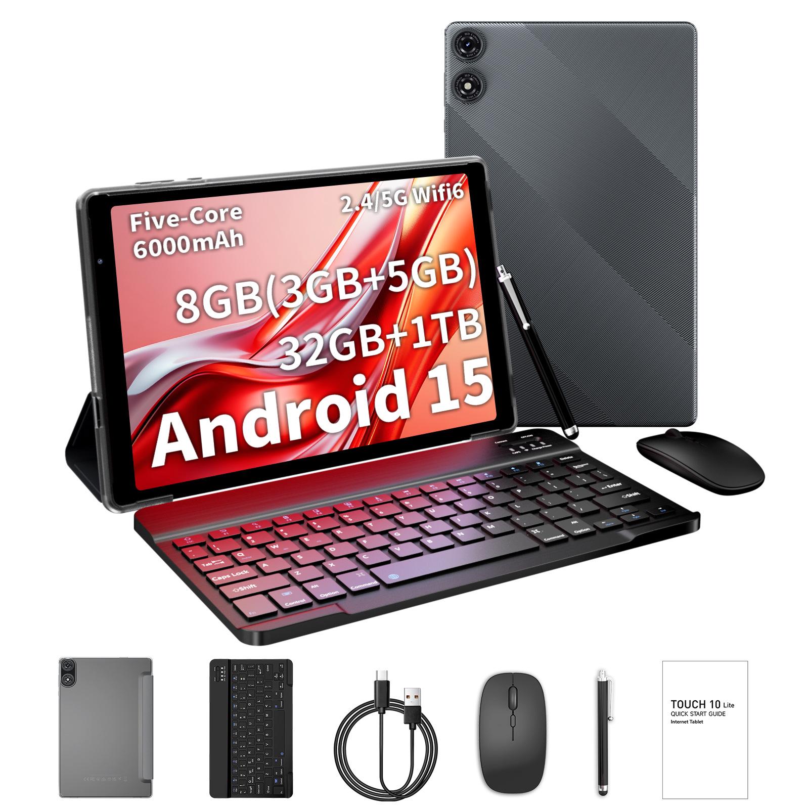 10.1 Android 15 Tablet with Keyboard, 5-Core CPU, 5G & WiFi 6 US 8GB RAM+32GB ROM сірий колір
10.1 Android 15 Tablet with Keyboard, 5-Core CPU, 5G & WiFi 6 US 8GB RAM+32GB ROM сірий колір
