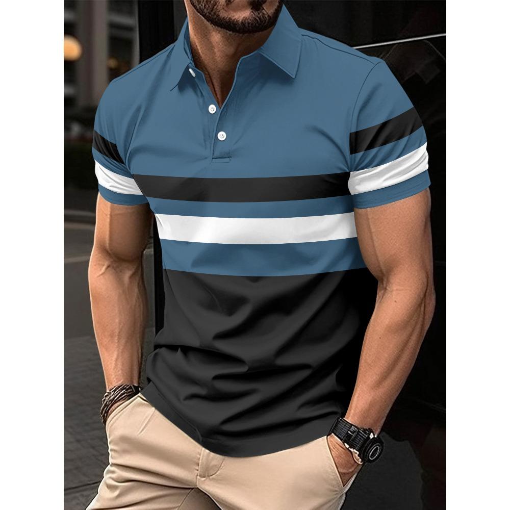 Fashionable men s polo shirt; striped men s sports polo shirt; casual top XXXL світло-синій колір
Fashionable men s polo shirt; striped men s sports polo shirt; casual top XXXL світло-синій колір